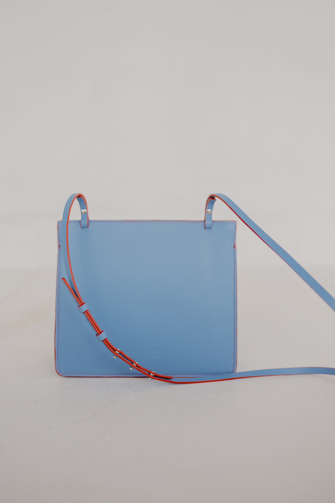 Double Pouch | Stitched Bleu Ciel / Red