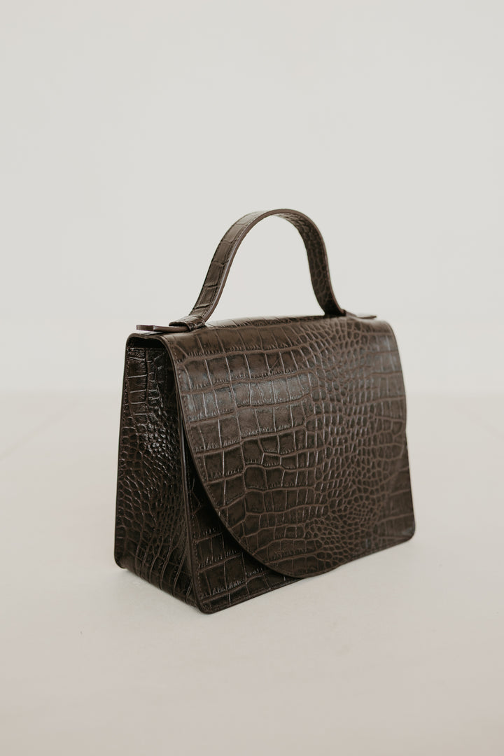 Mini Briefcase | Ebony Croco