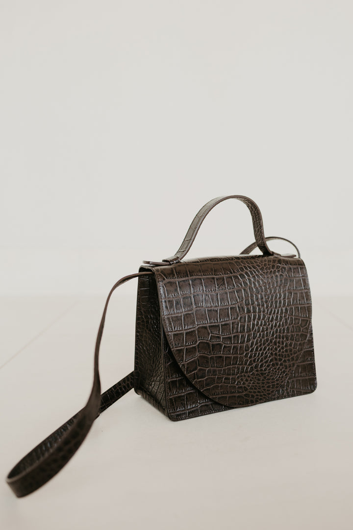 Mini Briefcase | Ebony Croco