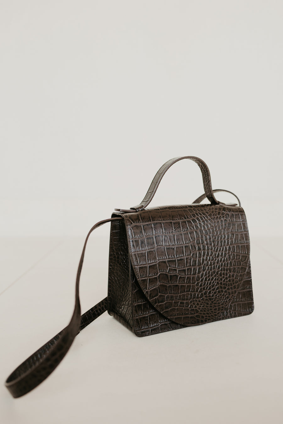 Mini Briefcase | Ebony Croco