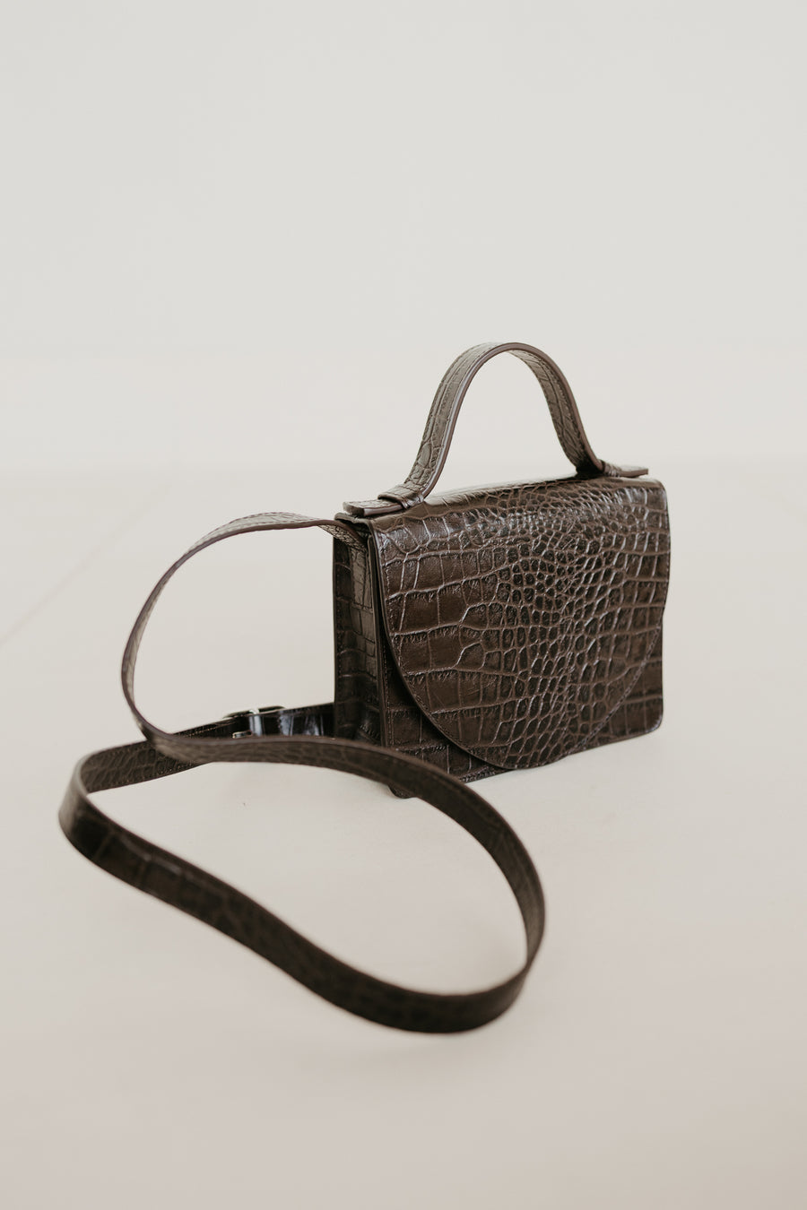 Micro Briefcase | Ebony Croco