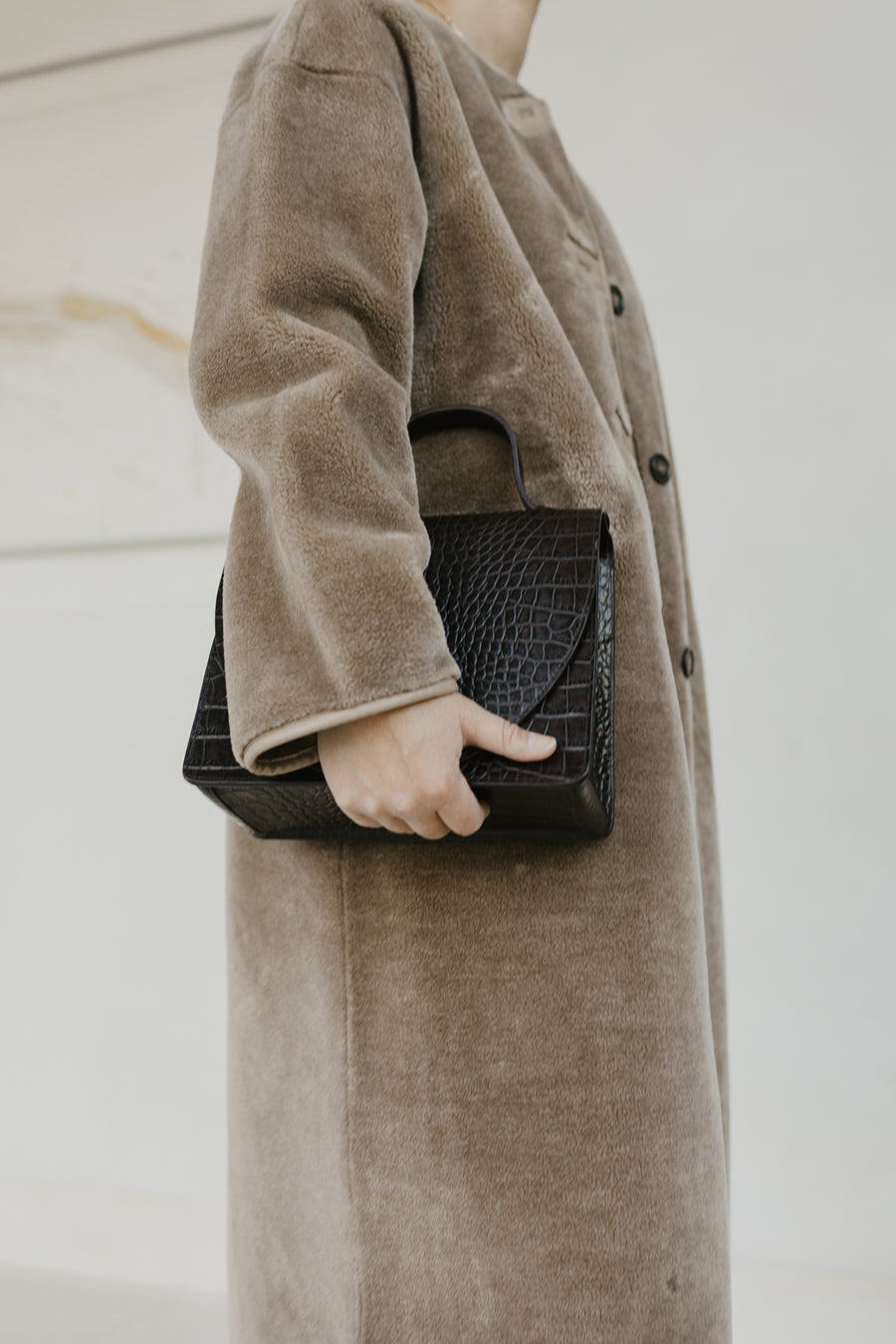 Mini Briefcase | Ebony Croco