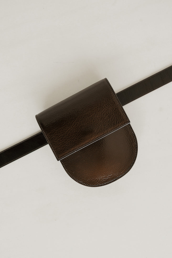 Belt Bag: Belt XL Chocolate Stone + Half Moon Chocolate Stone