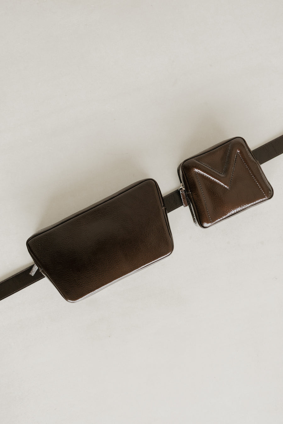 Belt Bag: The Belt XL Chocolate Stone + Trapezium Chocolate Stone + Mini M Chocolate Stone