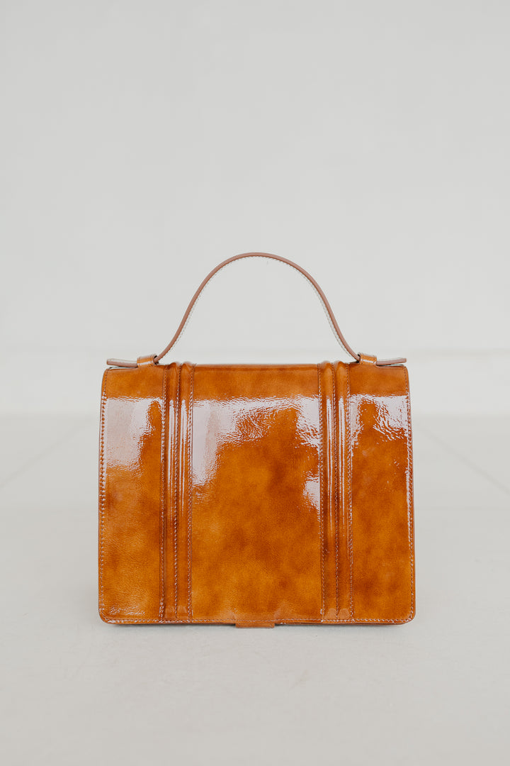 Mini Briefcase Doublé | Chestnut Stone