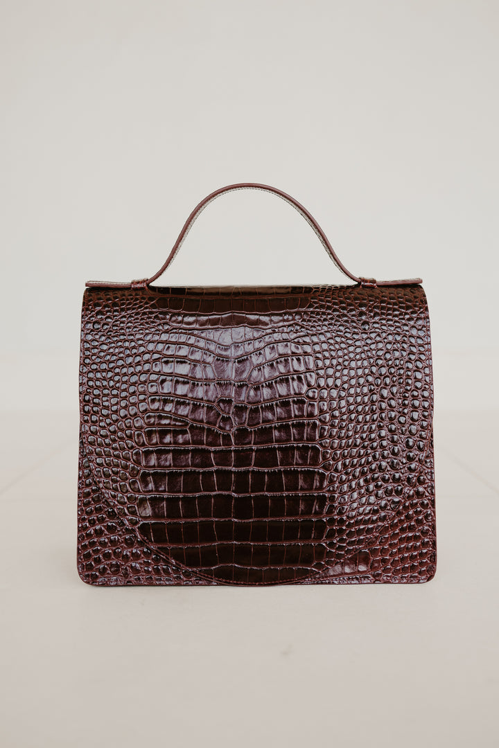 Midi Briefcase 2.0 | Wine Croco