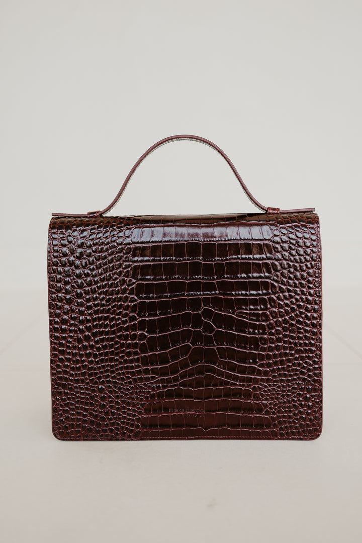 Midi Briefcase 2.0 | Wine Croco