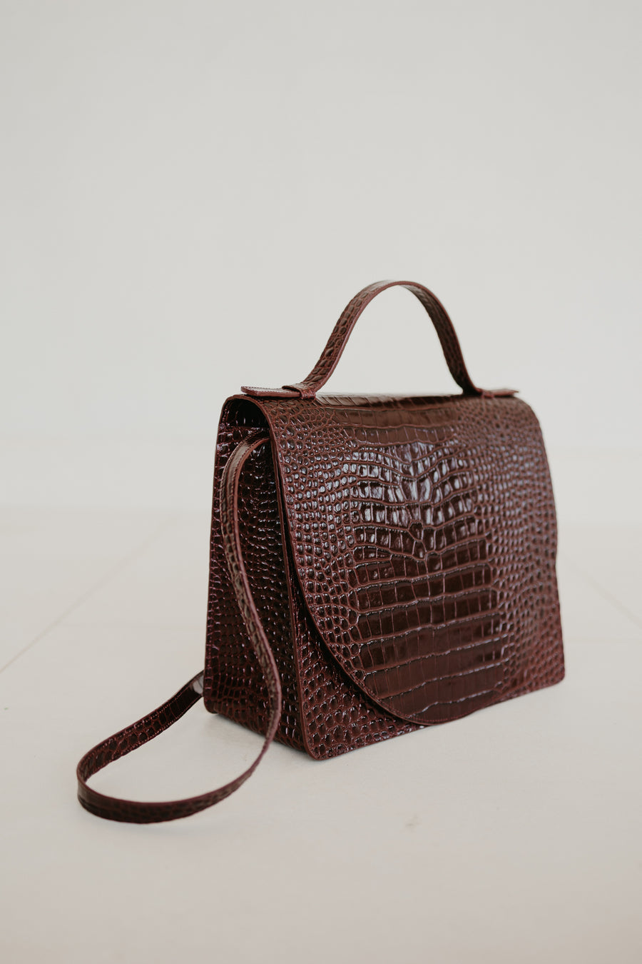 Midi Briefcase 2.0 | Wine Croco