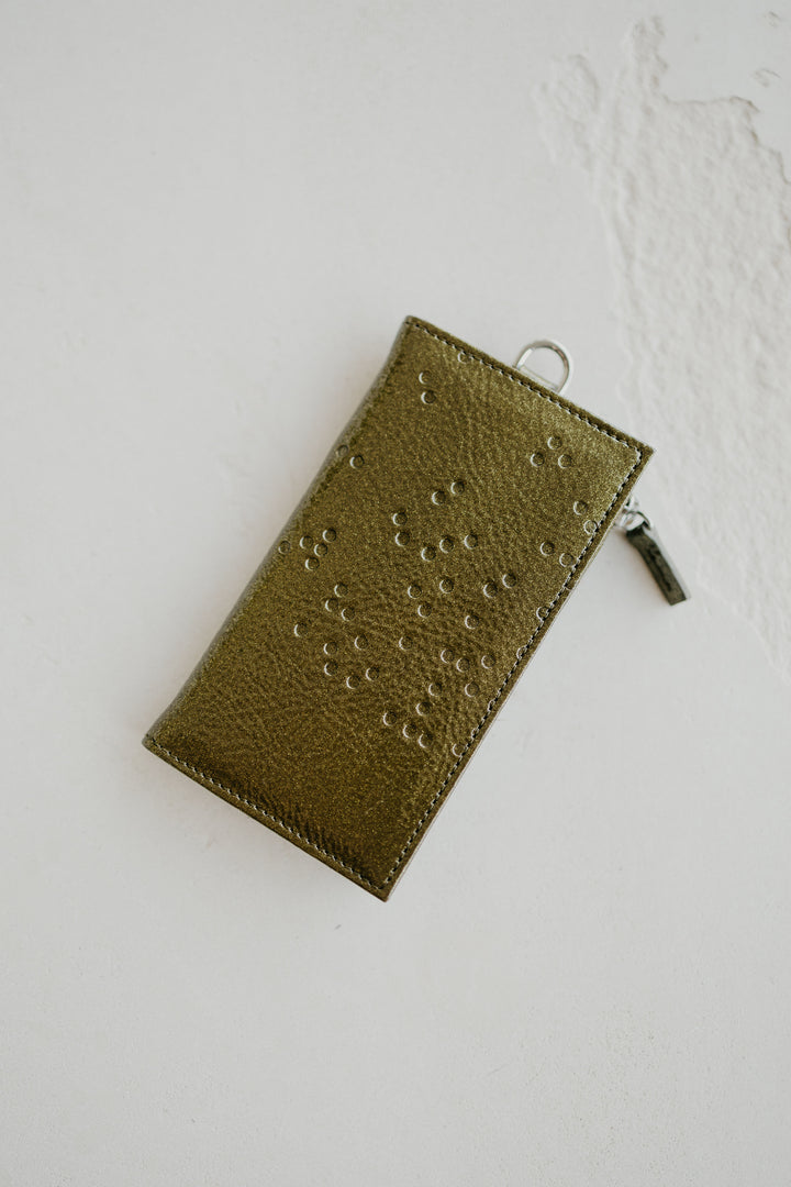 Cardholder Zip Dots | Bronze Stone