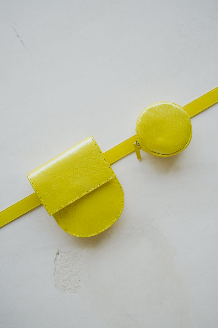 Belt Bag: Belt XL Limon Stone + Half Moon Limon Stone + Pastille Limon Stone