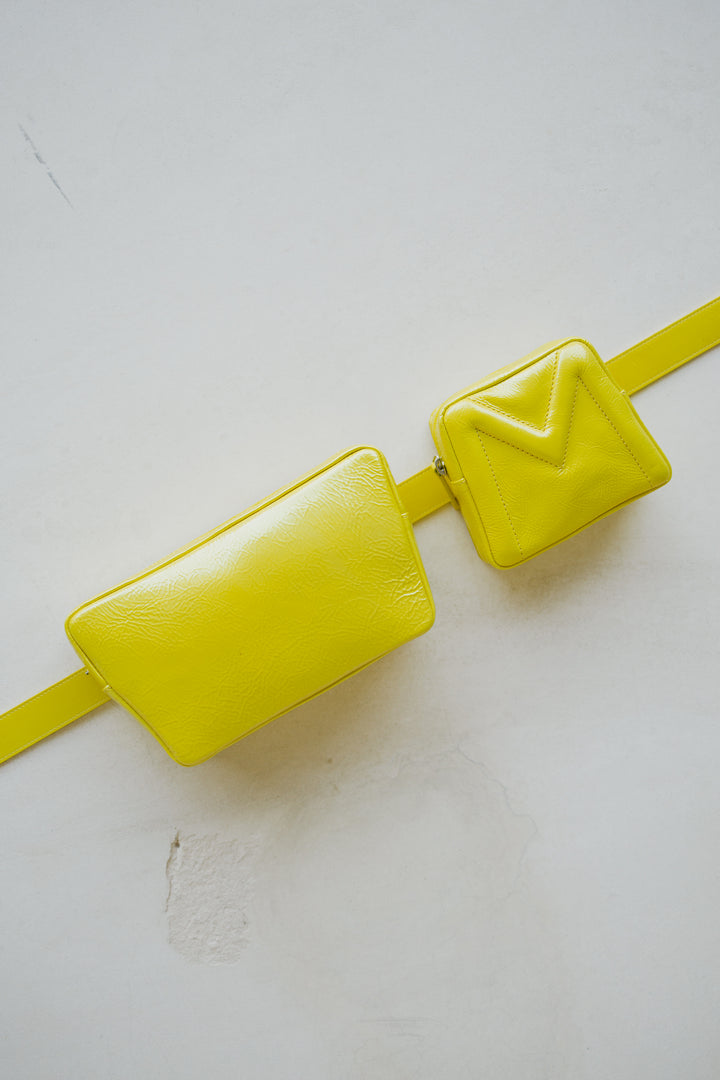 Belt Bag: Belt XL Limon Stone + Trapezium Limon Stone + Mini M Limon Stone