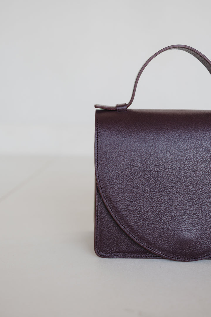 Mini Briefcase | Burgundy Structured