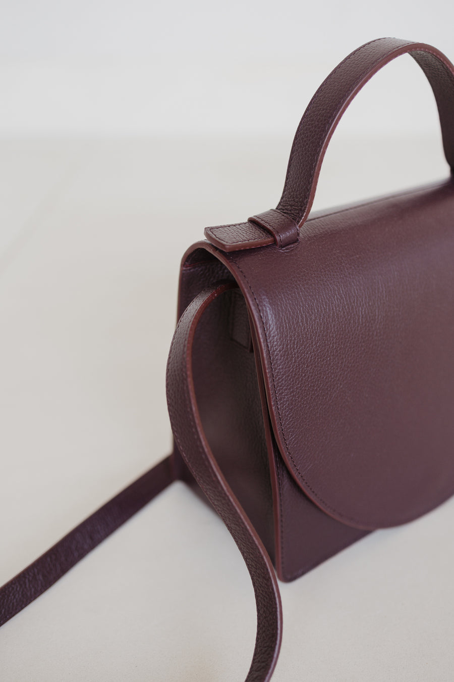 Mini Briefcase | Burgundy Structured