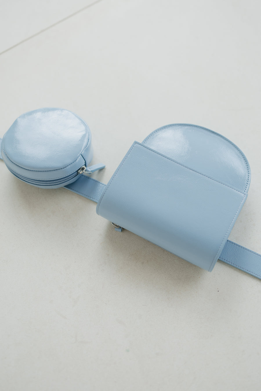 Belt Bag: Belt XL Ice Blue Stone + Half Moon Ice Blue Stone + Pastille Belt Ice Blue Stone
