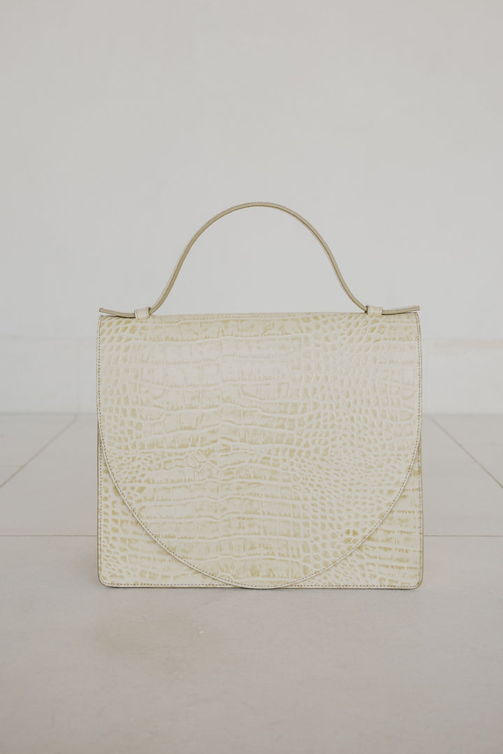 Midi Briefcase 1.0 | Beige Croco