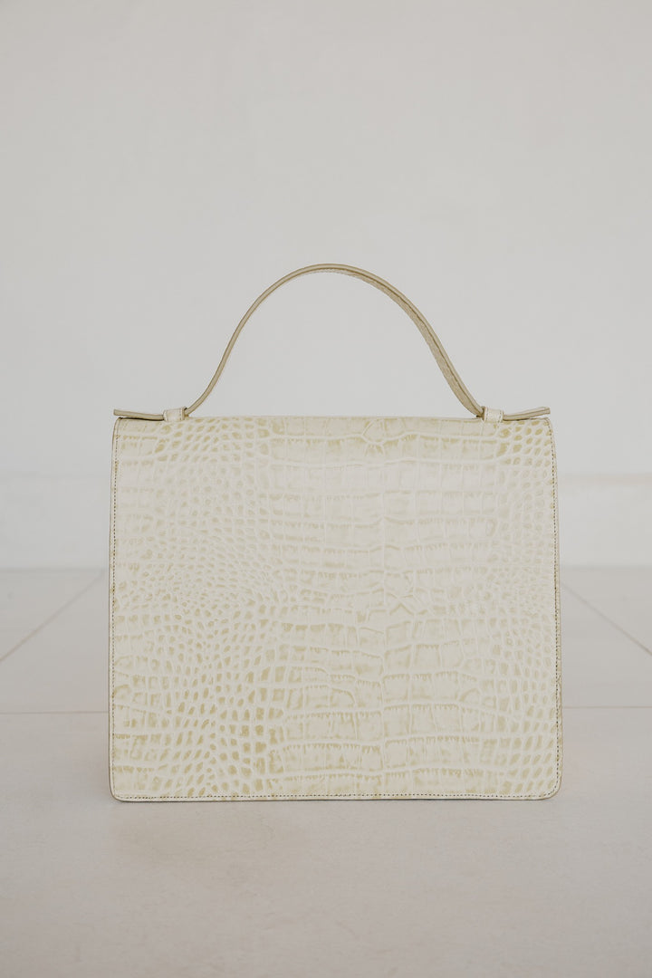 Midi Briefcase 1.0 | Beige Croco
