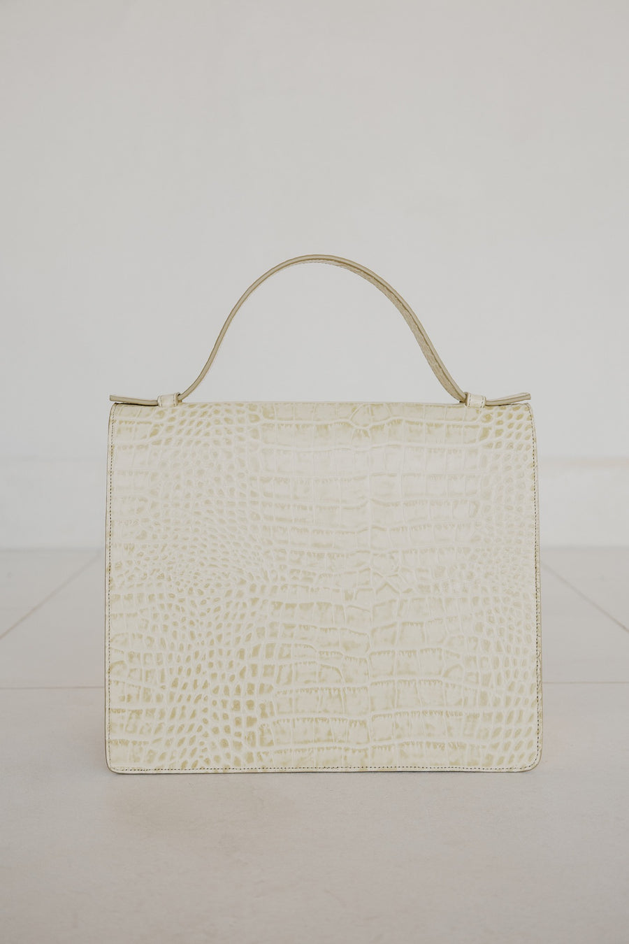 Midi Briefcase 1.0 | Beige Croco