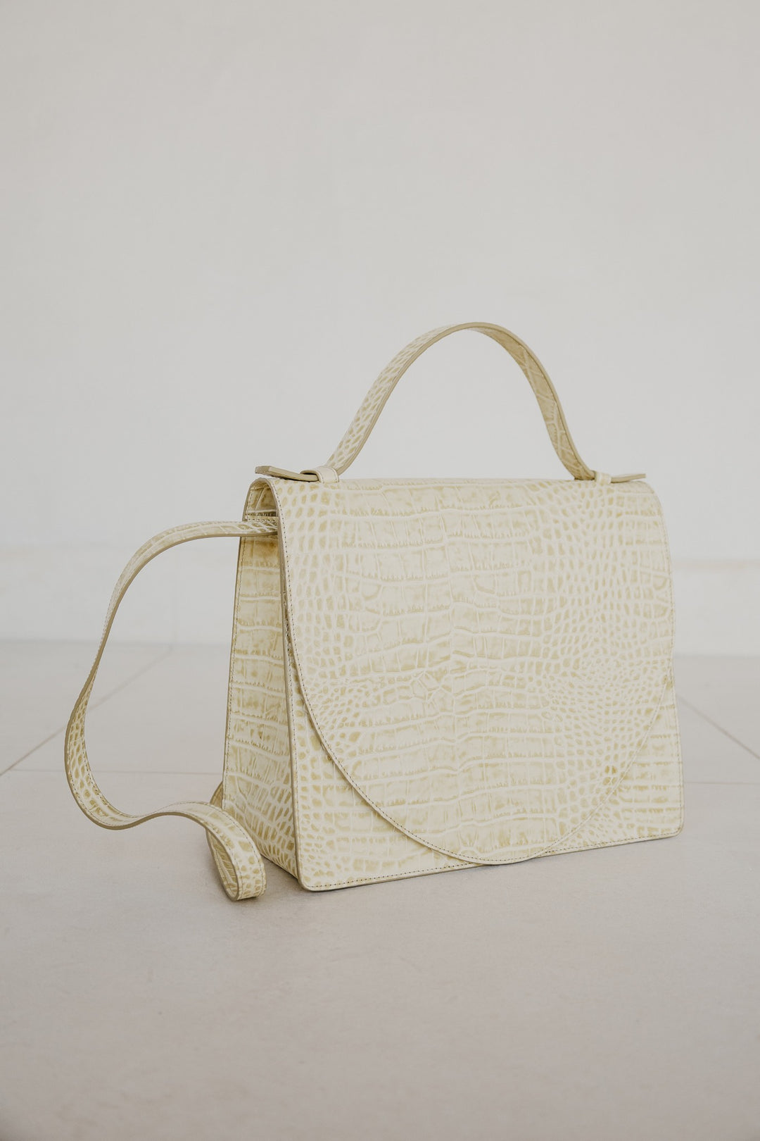 Midi Briefcase 1.0 | Beige Croco