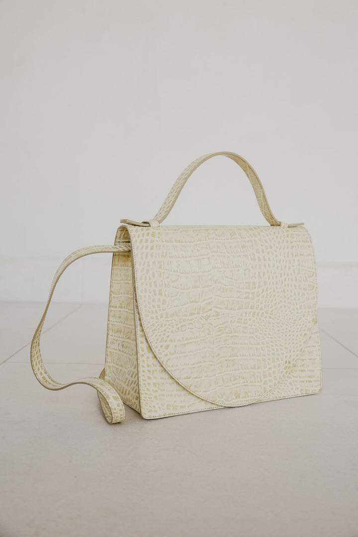 Midi Briefcase 1.0 | Beige Croco