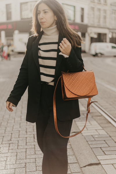 Mini Briefcase | Warm Copper Woven