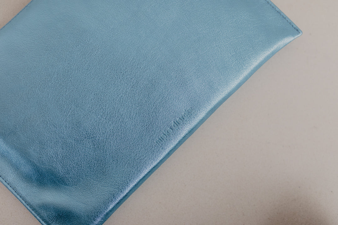 Bridal Collection | Zip Clutch Baby Blue Shimmer