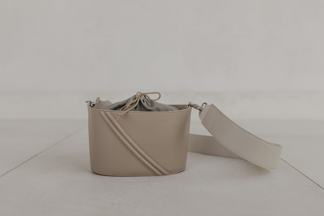 Boottas | Beige / Taupe Textiel / Zandband