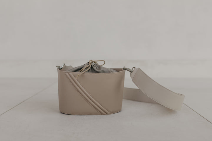 Boottas | Beige / Taupe Textiel / Zandband