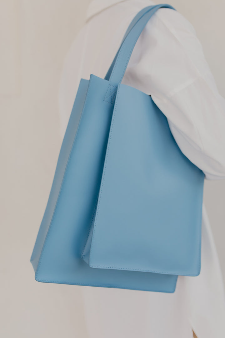 Dubbele shopper | Bleu Ciel