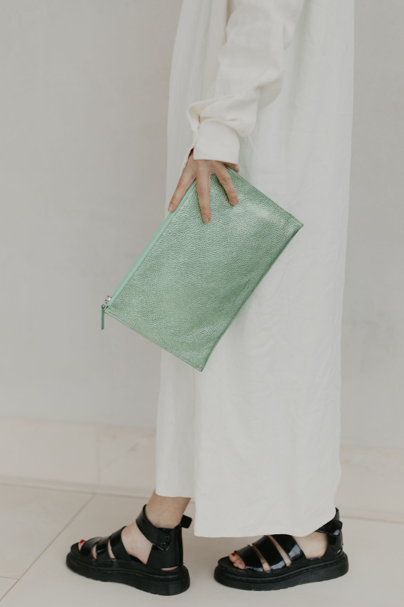 Bridal Collection | Zip Clutch Green Shimmer