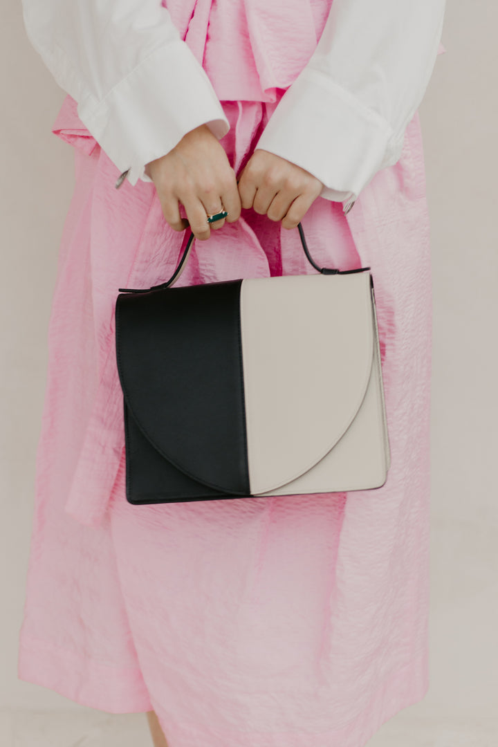 Mini Briefcase | Demi Black & White