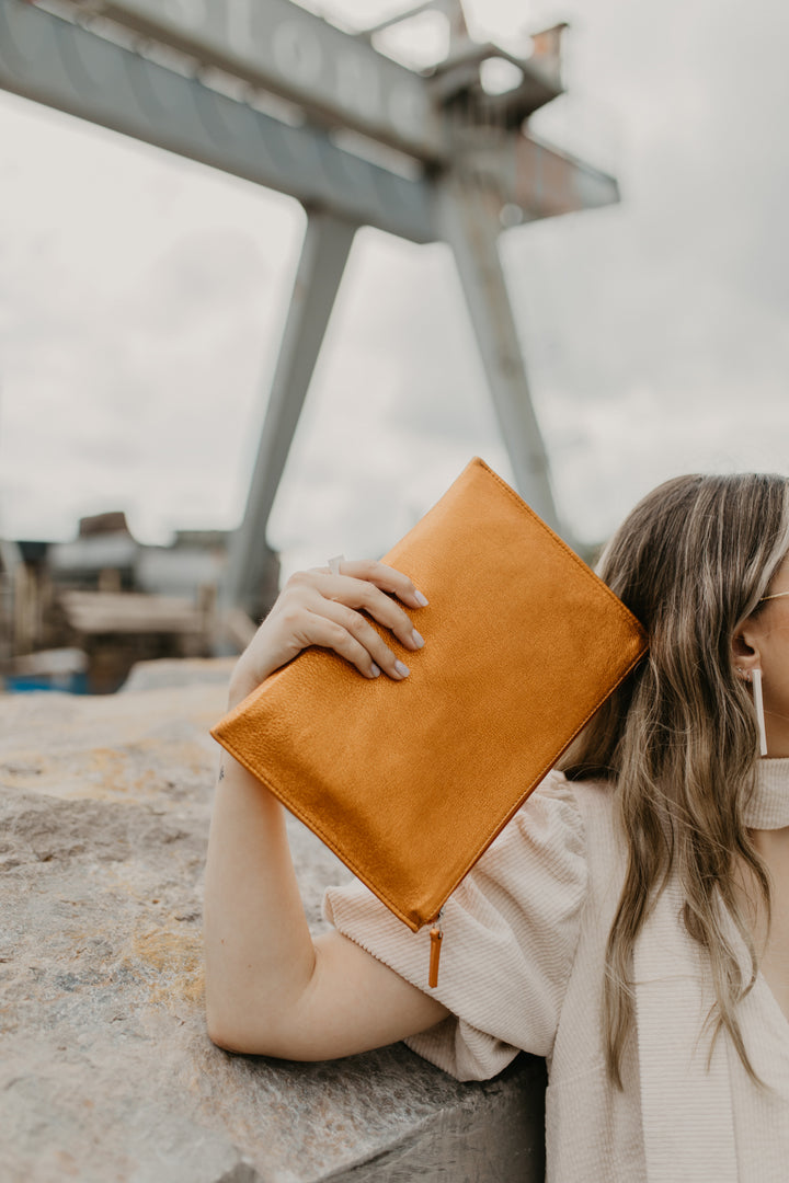 Bridal Collection | Zip Clutch Tangerine