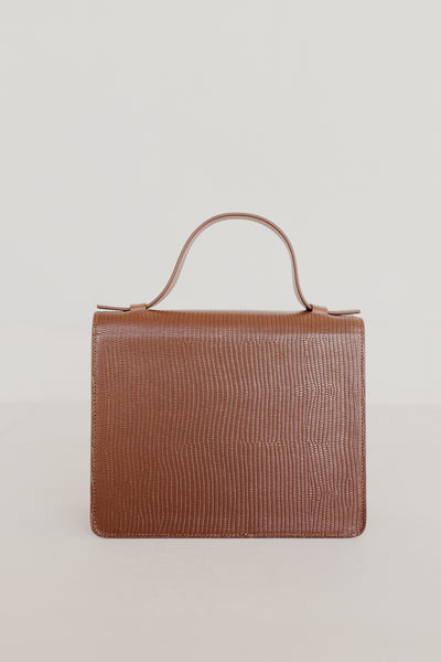 Mini Briefcase | Combi Cognac Snake