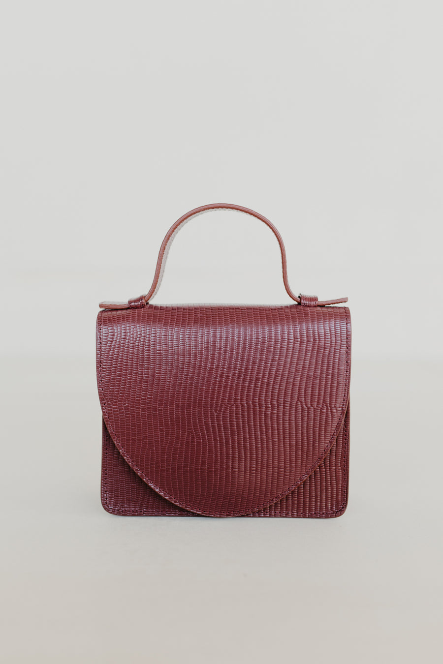 Micro Briefcase | Burgundy Snake