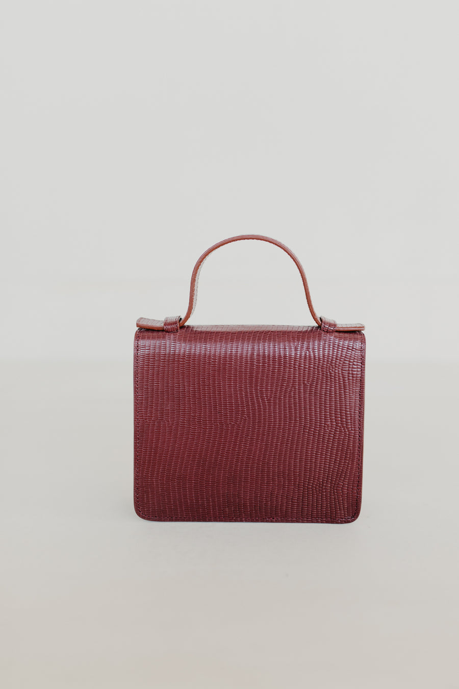 Micro Briefcase | Burgundy Snake