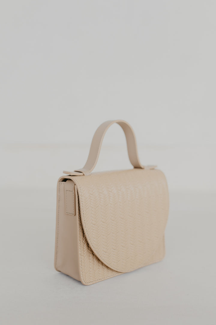 Micro Briefcase | Beige Woven