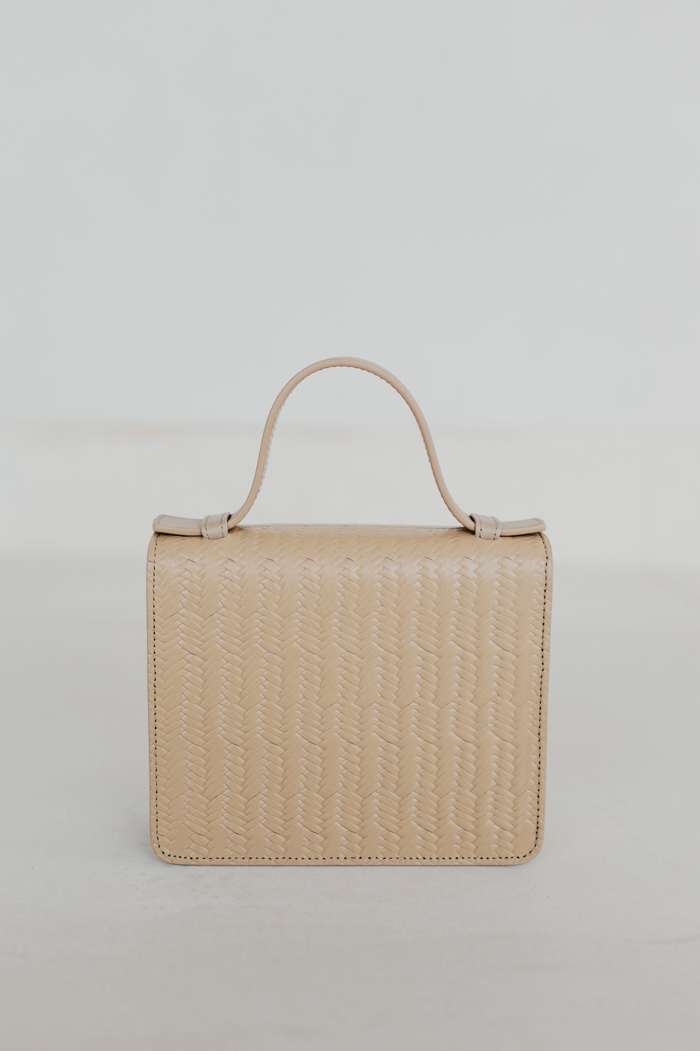 Micro Briefcase | Beige Woven