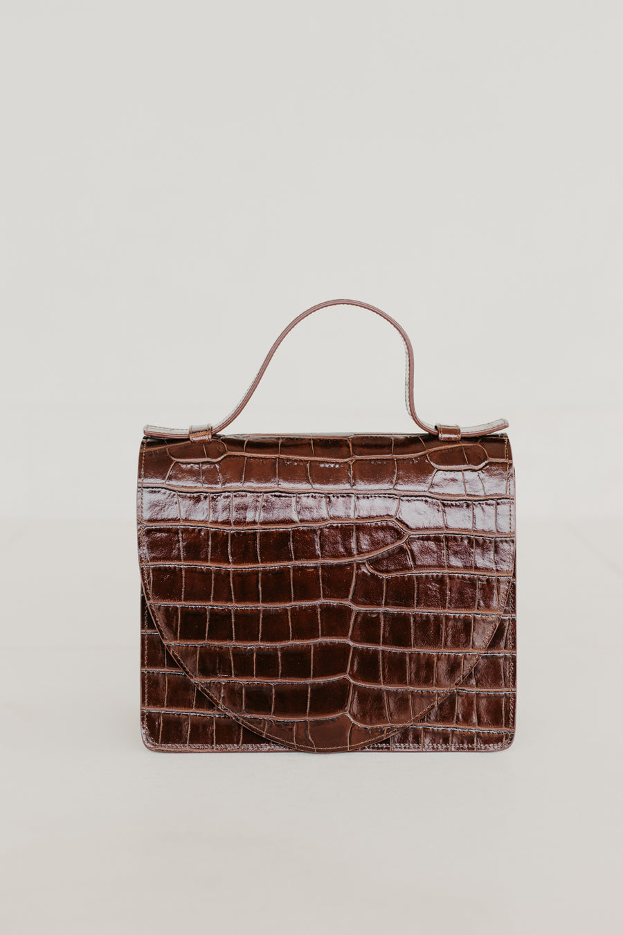 Mini Briefcase | Chocolate Croco Glans
