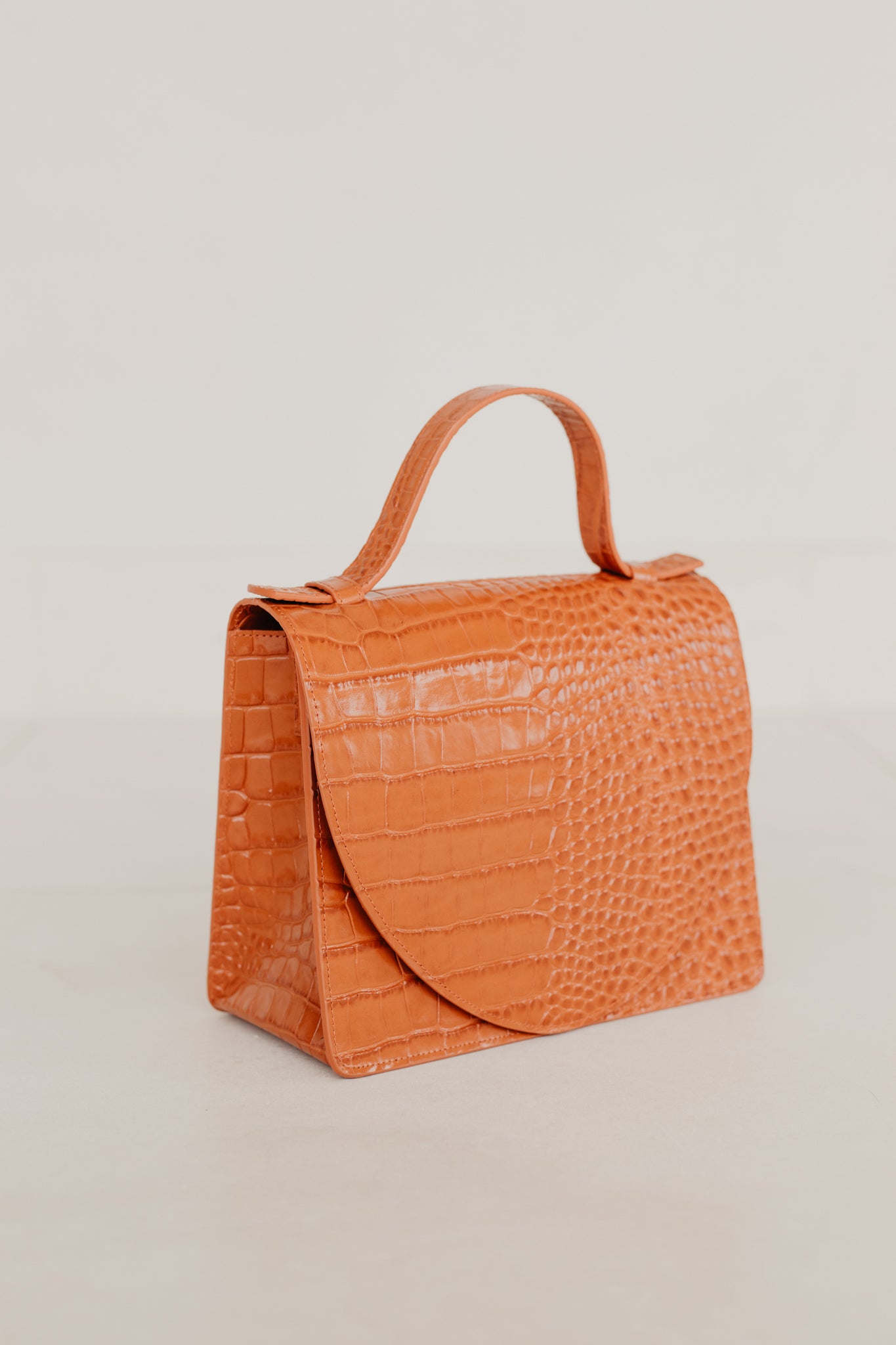 Mini Briefcase | Orange Croco