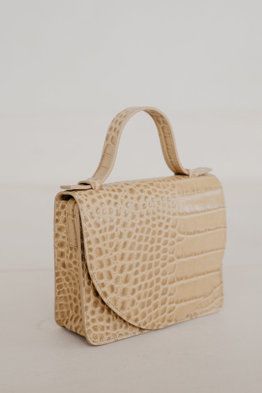 Micro Briefcase | Noisette Croco