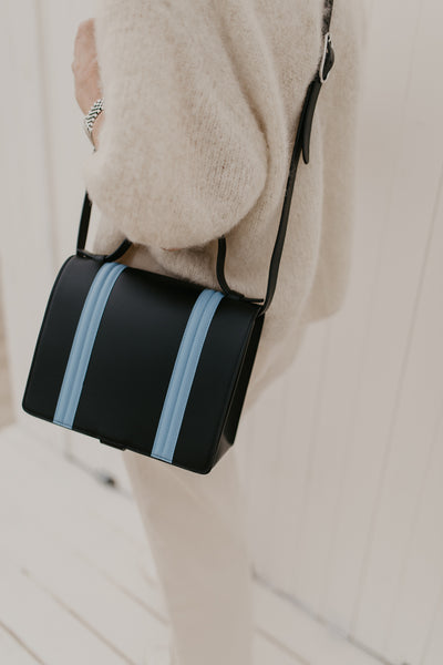 Mini Briefcase Doublé | Combi Black / Blue Ciel