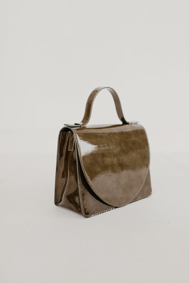 Mini Briefcase | Khaki Laqué