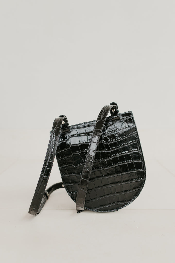 Single Saddle | Black Croco Glans