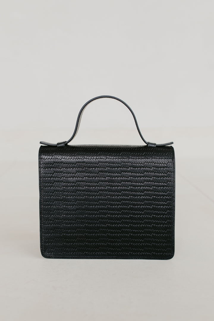 Mini Briefcase | Black Woven