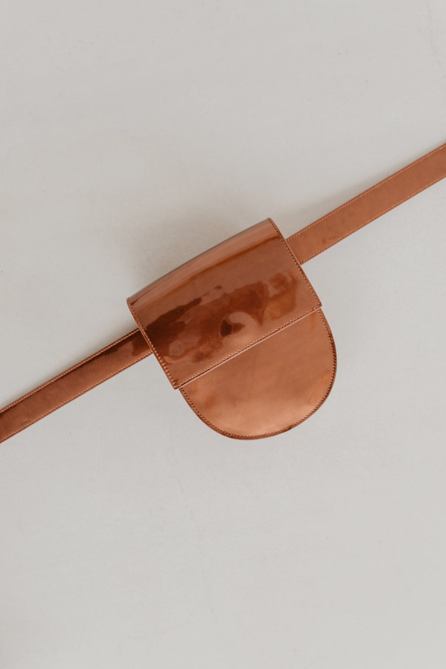 Belt bag: Belt XL Laqué Copper + Half Moon Laqué copper