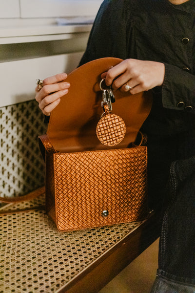 Mini Briefcase | Warm Copper Woven