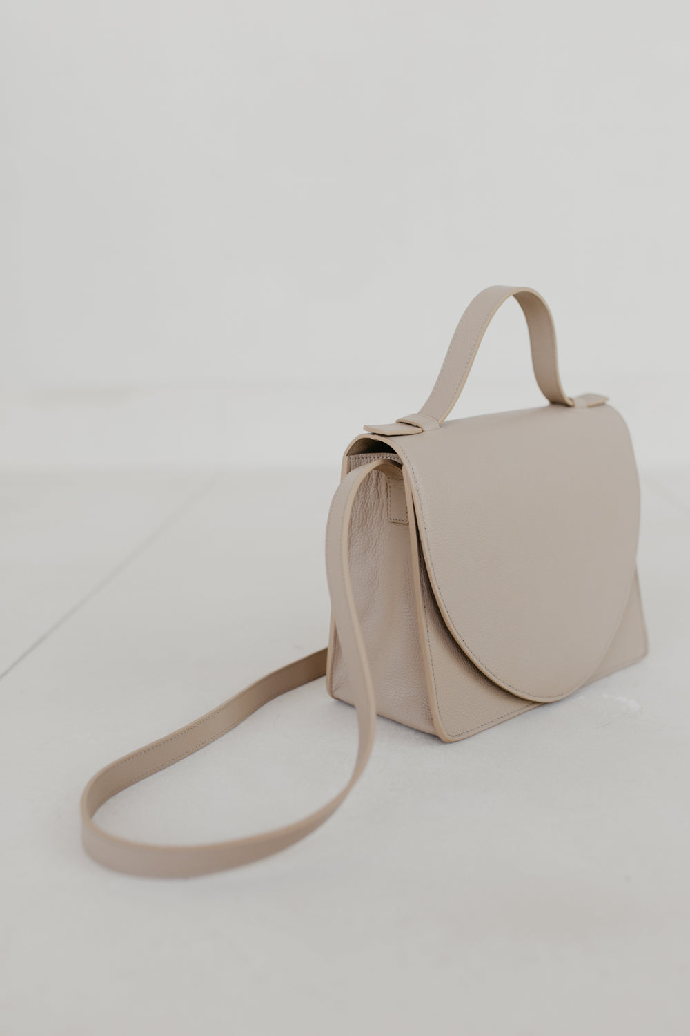 Mini Briefcase | Beige Structured