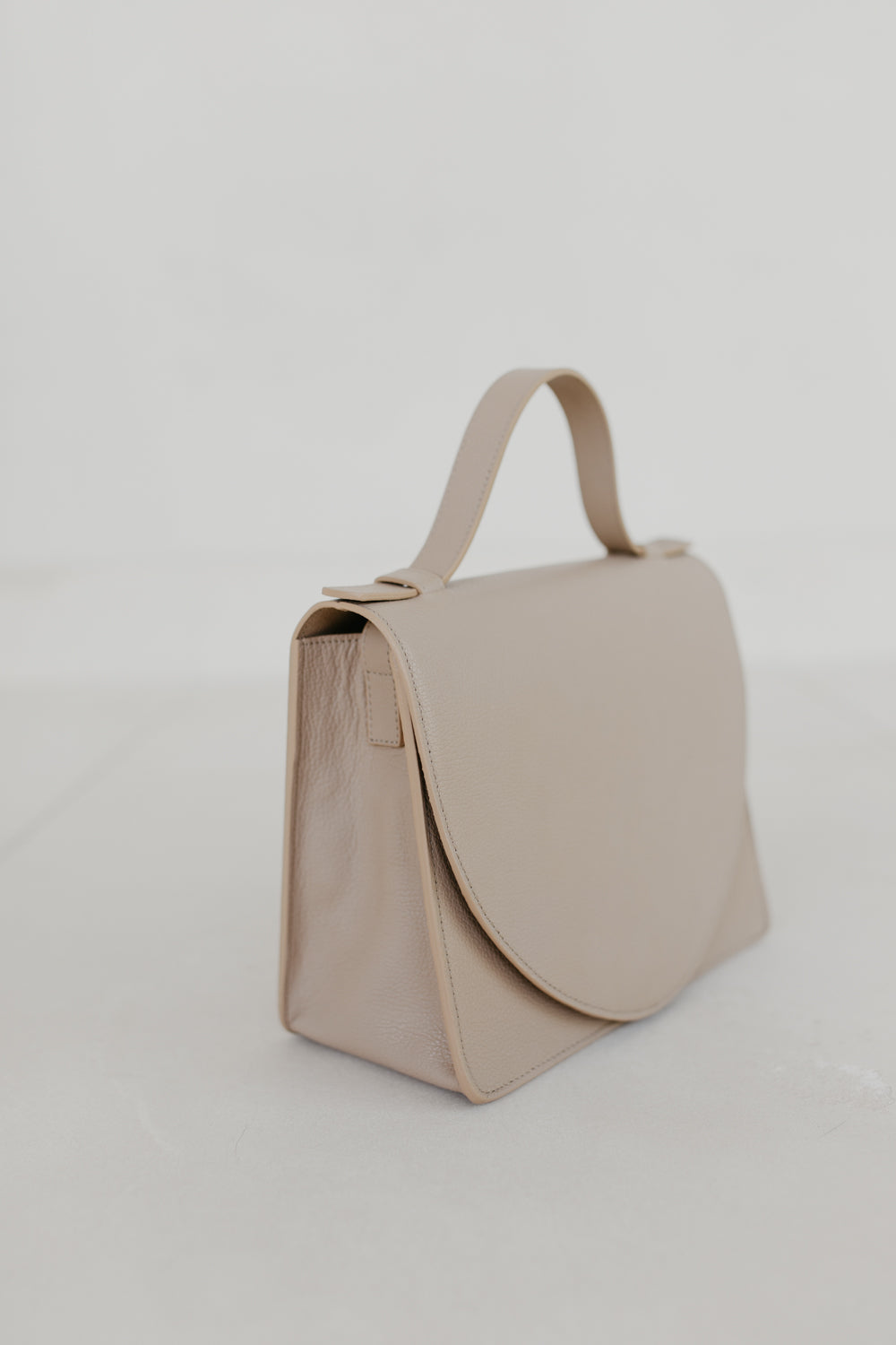 Mini Briefcase | Beige Structured