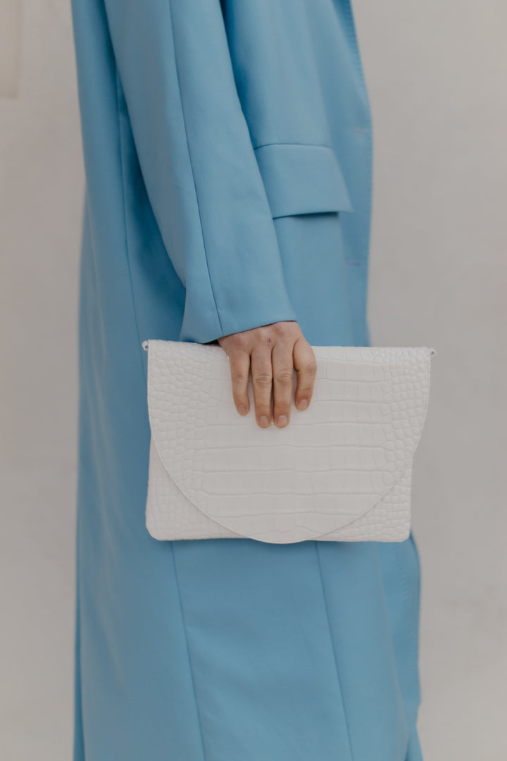 Bridal Collection | Medium Envelope Very White Croco