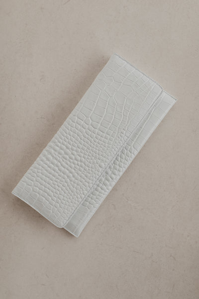 Bridal Collection | Folded Clutch Very White Croco