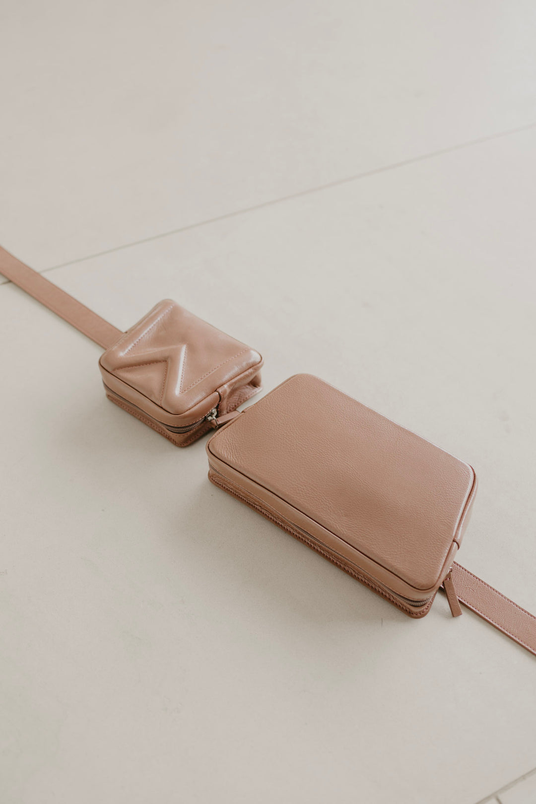 Belt Bag: Belt XL Rose Stone + Trapezium Rose Stone + Mini M Rose Stone